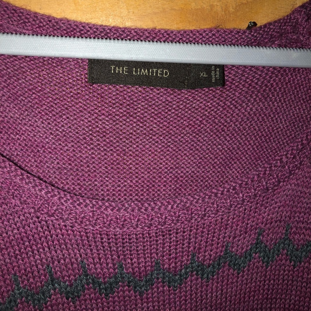 The Limited sweater dress purple / gray wool blend size XL plus size 3/4 sleeve - Picture 4 of 7
